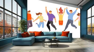 Happy jumping people Wall mural