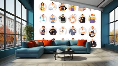 Portraits of people of different professions Wall mural