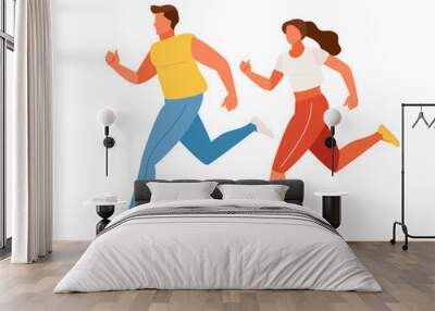 Running people vector Wall mural