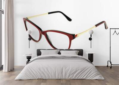 Fashion glasses isolated on white Wall mural