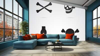 Skull and bones vector icon. Wall mural