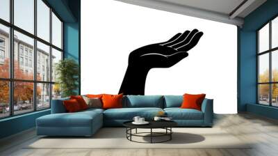 Support, beg gesture of human hand. Vector icon.  Wall mural