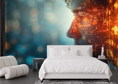 Abstract of digital online technology work business Wall mural