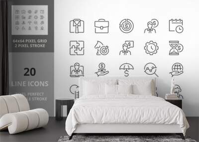 business 64px and 256px editable vector set 2/2 Wall mural