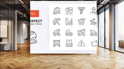 construction line icons 256 x 256 Wall mural