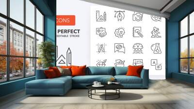 creative process line icons 256 x 256 Wall mural