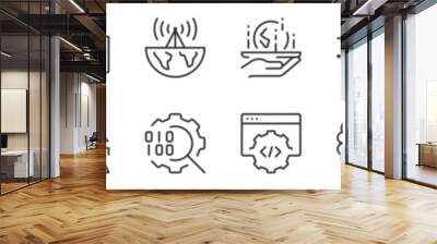 Line icons about information technoligies. Contains such icons as cloud computing, internet, digital transformation and more. Editable vector stroke. 512x512 Pixel Perfect in transparent background. Wall mural