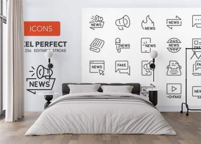 news line icons 256 x 256 Wall mural