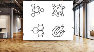 Sciences thin line icon set. Symbol collection in transparent background. Editable vector stroke. 512x512 Pixel Perfect. Wall mural