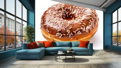 Chocolate donut isolated. Wall mural