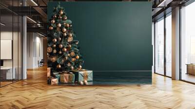 Decorated Christmas Tree With Gifts Wall mural