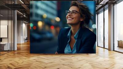 Female business woman in the workplace Wall mural