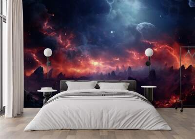 galaxy and space dark background Wall mural