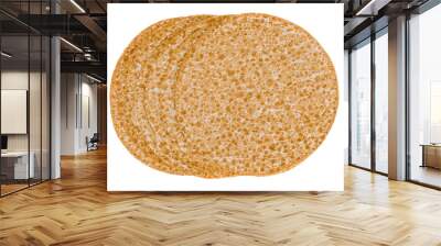 Round thin pitas isolated on white background. Wall mural