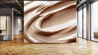 Smooth creamy texture of a natural cosmetic in soft beige shade displayed on a surface Wall mural