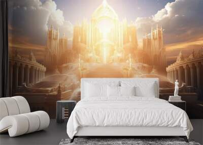 ascending light digital art illustration Wall mural