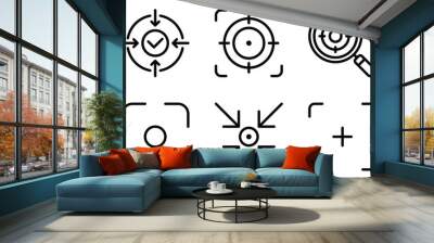 focus icon line style set collection Wall mural