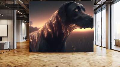 hound of hell digital art illustration, Generative AI Wall mural