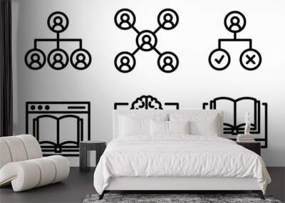 mentoring and training icon line style set collection Wall mural