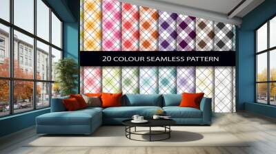 20 color seamless patterns Wall mural