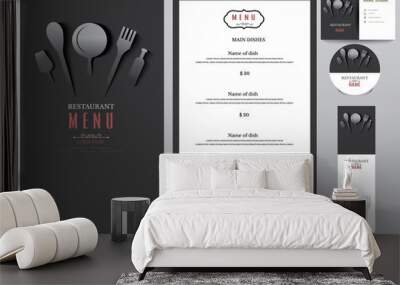 Restaurant menu design set.vector illustration Wall mural