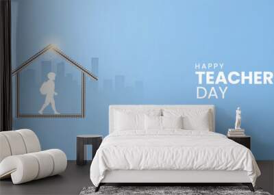 Happy Teacher's day creative concept vector illustration. Creative teacher's day education concept. design for banner, poster. Wall mural