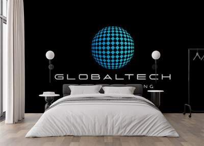 global technology logo design vector with a modern concept for digital and marketing companies Wall mural