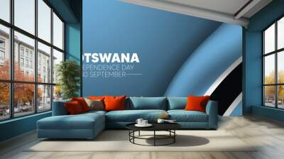 Botswana Independence Day 30 September waving flag vector poster Wall mural