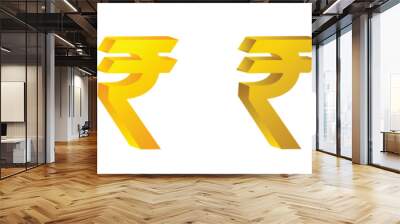 set of Indian Currency Rupee Symbol on white isolated vector illustration Wall mural