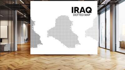 set of Iraq Dotted map on white isolated Wall mural