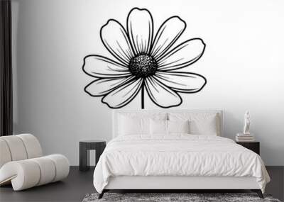 Cosmos flower vector illustration isolated on transparent background Wall mural