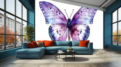 Purple butterfly isolated on white background Wall mural