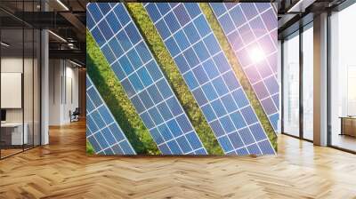 Power plant using renewable solar energy with sun Wall mural