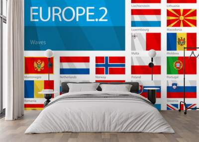 Waving Flags of European Countries - Part 2 Wall mural