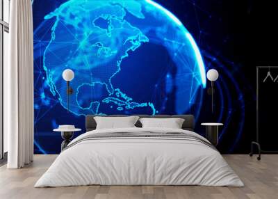 detailed virtual planet Earth Wall mural