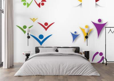 Ensemble d'Icones Communauté, Réseau Social pour Design Logos Wall mural