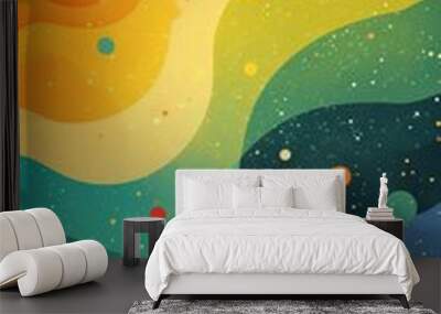 a vibrant abstract design with wavy patterns in a spectrum of warm colors Wall mural