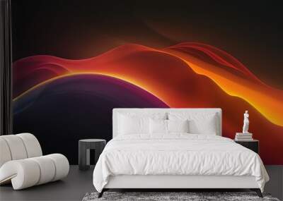 blur gradient shape on black background Wall mural