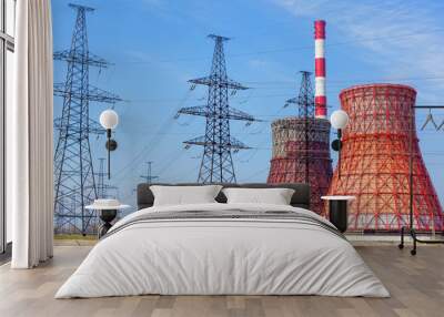 Thermal power station and power line Wall mural