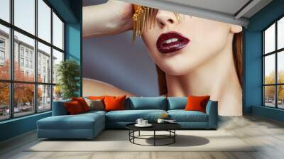 Vogue style fashion model portrait. Jewelry Wall mural