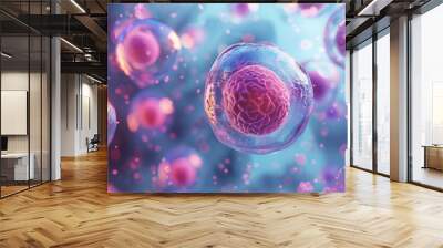 Immune cells in the human body close-up Wall mural