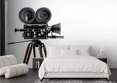 Vintage movie camera on tripod Wall mural