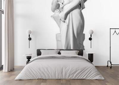 classic white marble statue woman of a white background Wall mural