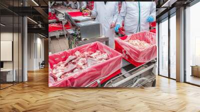 Lumps of meat in a container Wall mural