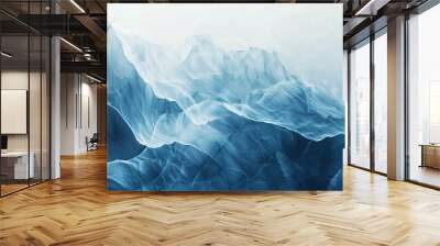 Misty glacier. Surreal landscape. Background image. Created with Generative AI technology. Wall mural