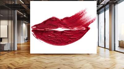 Red creamy lipstick texture Wall mural