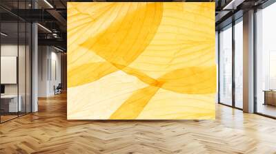 Macro texture of translucent layered yellow leaves Wall mural