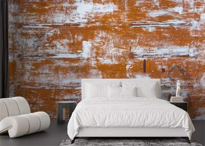 rusted metal surface with white patches Wall mural