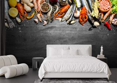 Fresh seafood. Wall mural