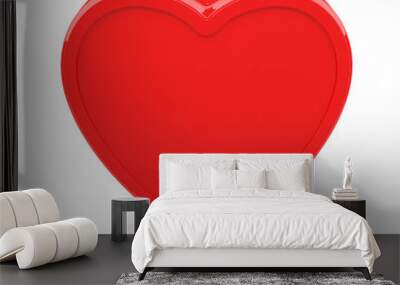 isolated glossy heart on white background Wall mural